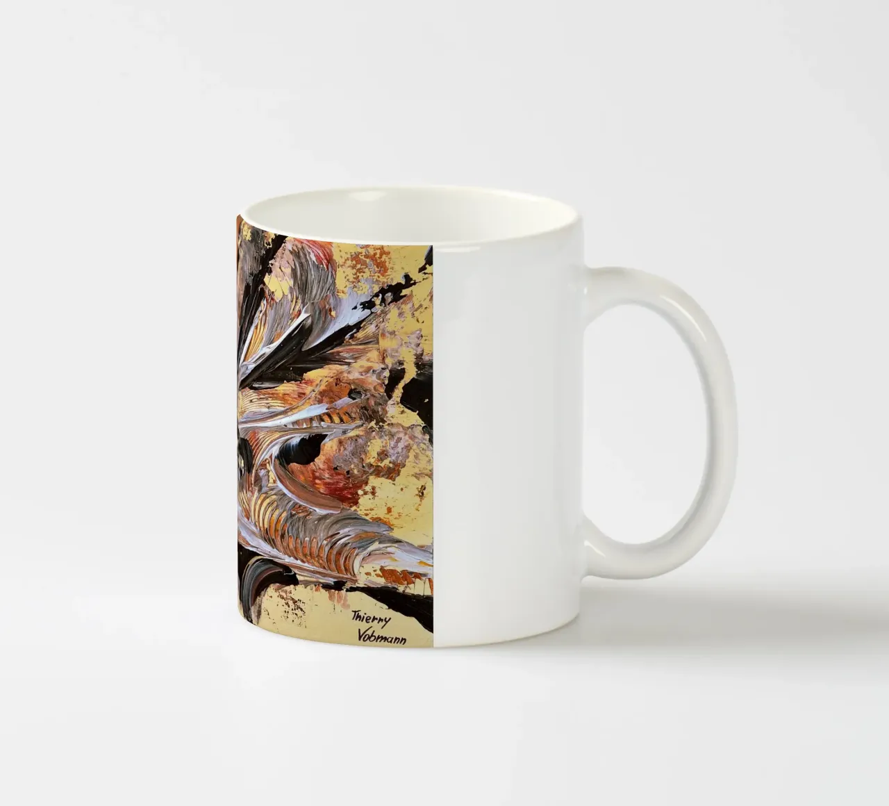 MESSAGE FROM THE HEART 21. Keramik Tasse von Thierry Vobmann Abstract painting