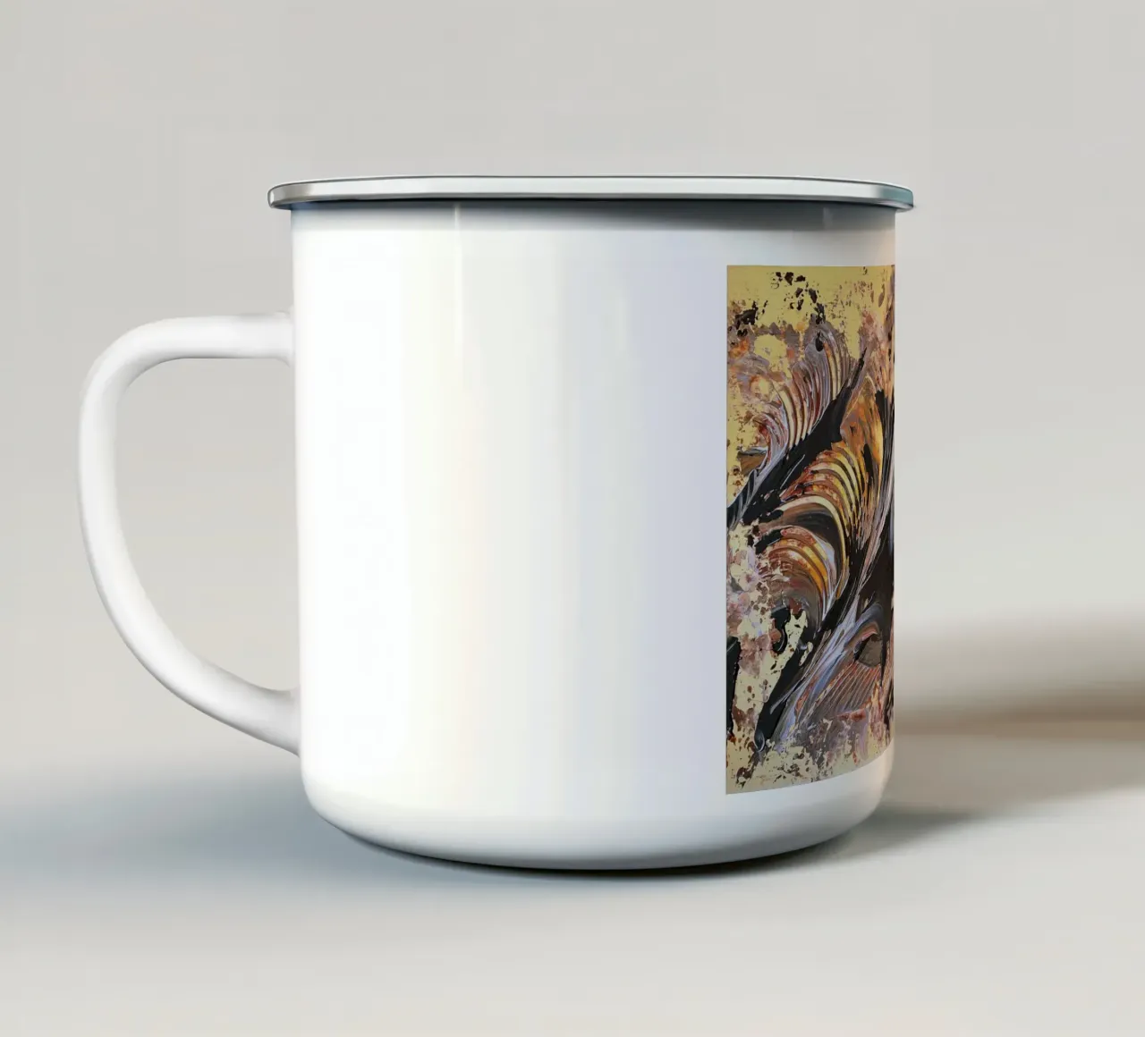 MESSAGE FROM THE HEART 21. Emaille Tasse von Thierry Vobmann Abstract painting