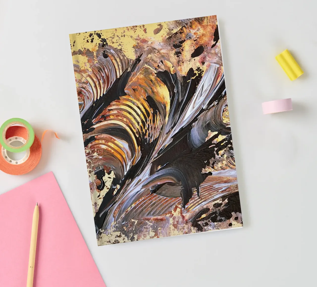 MESSAGE FROM THE HEART 21. notebook by Thierry Vobmann Abstract painting