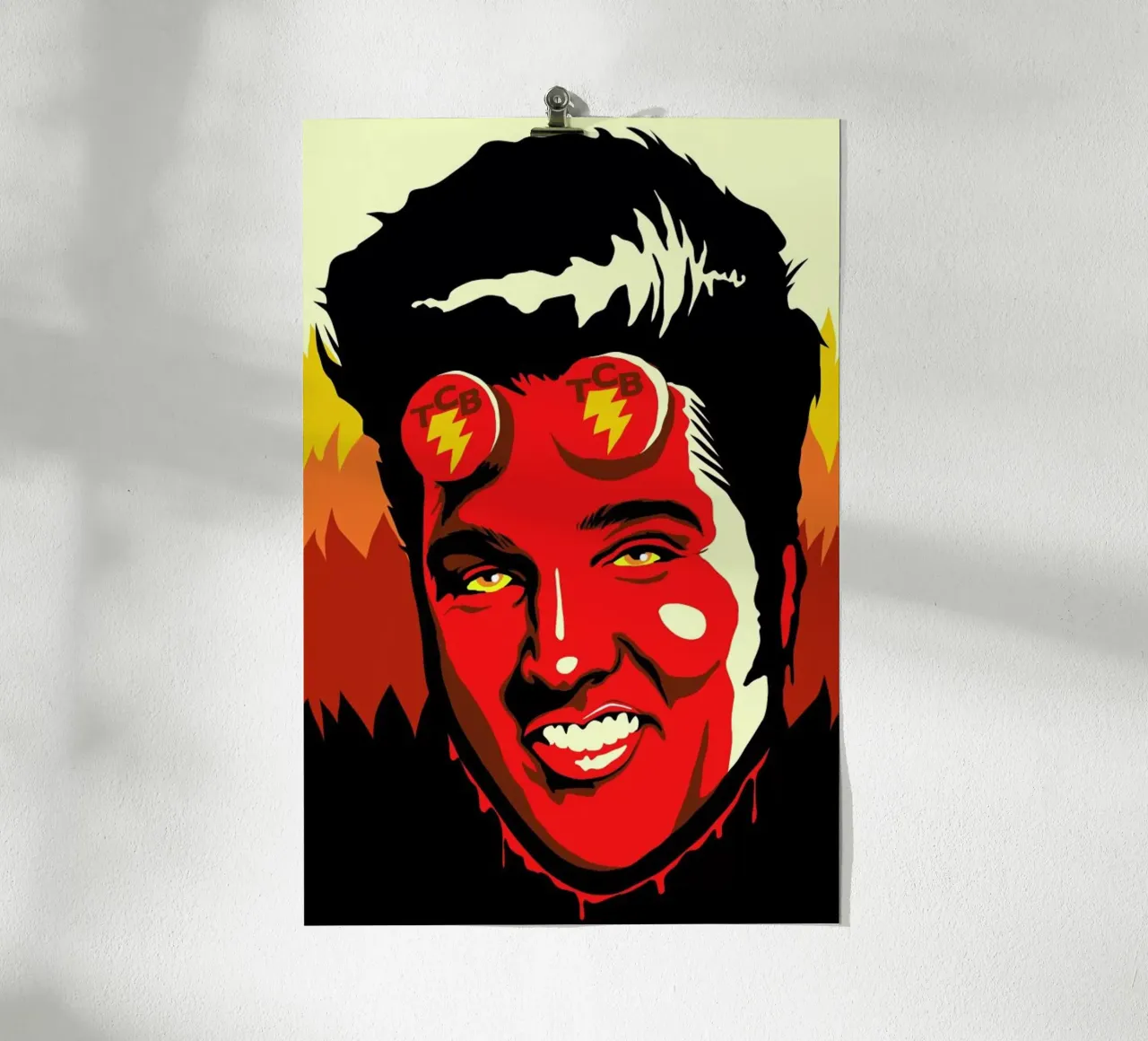 Hellvis Poster mit Aluminium Rahmen von Butcher Billy