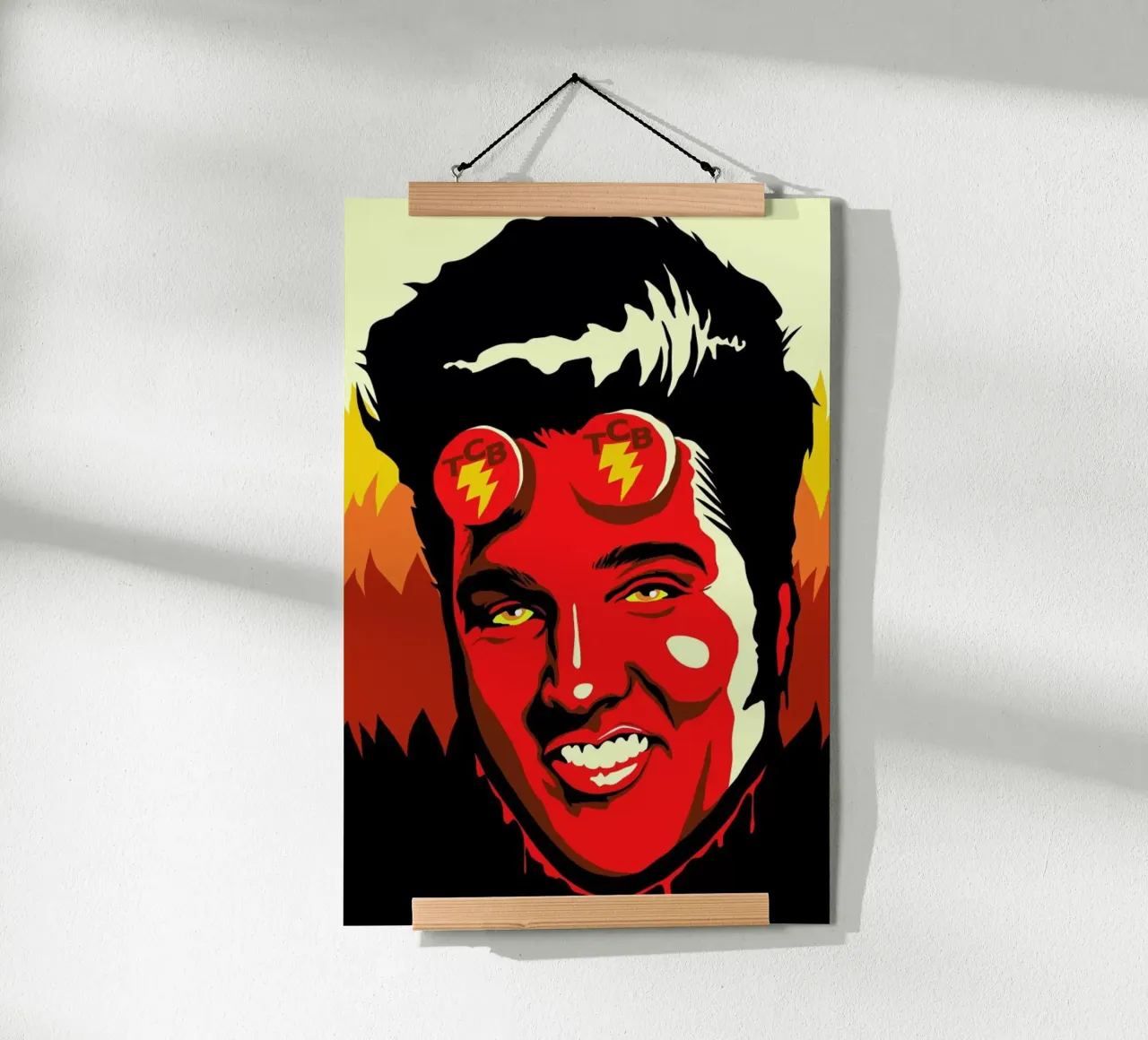 Hellvis Poster mit Aluminium Rahmen von Butcher Billy