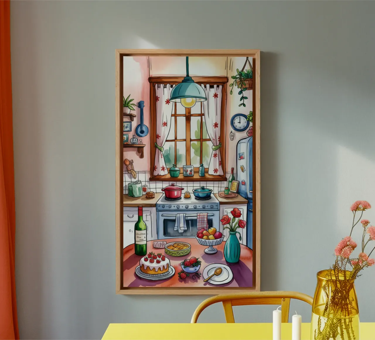 Gezellig keukengenot canvas met Baklijst van Murni Strokes