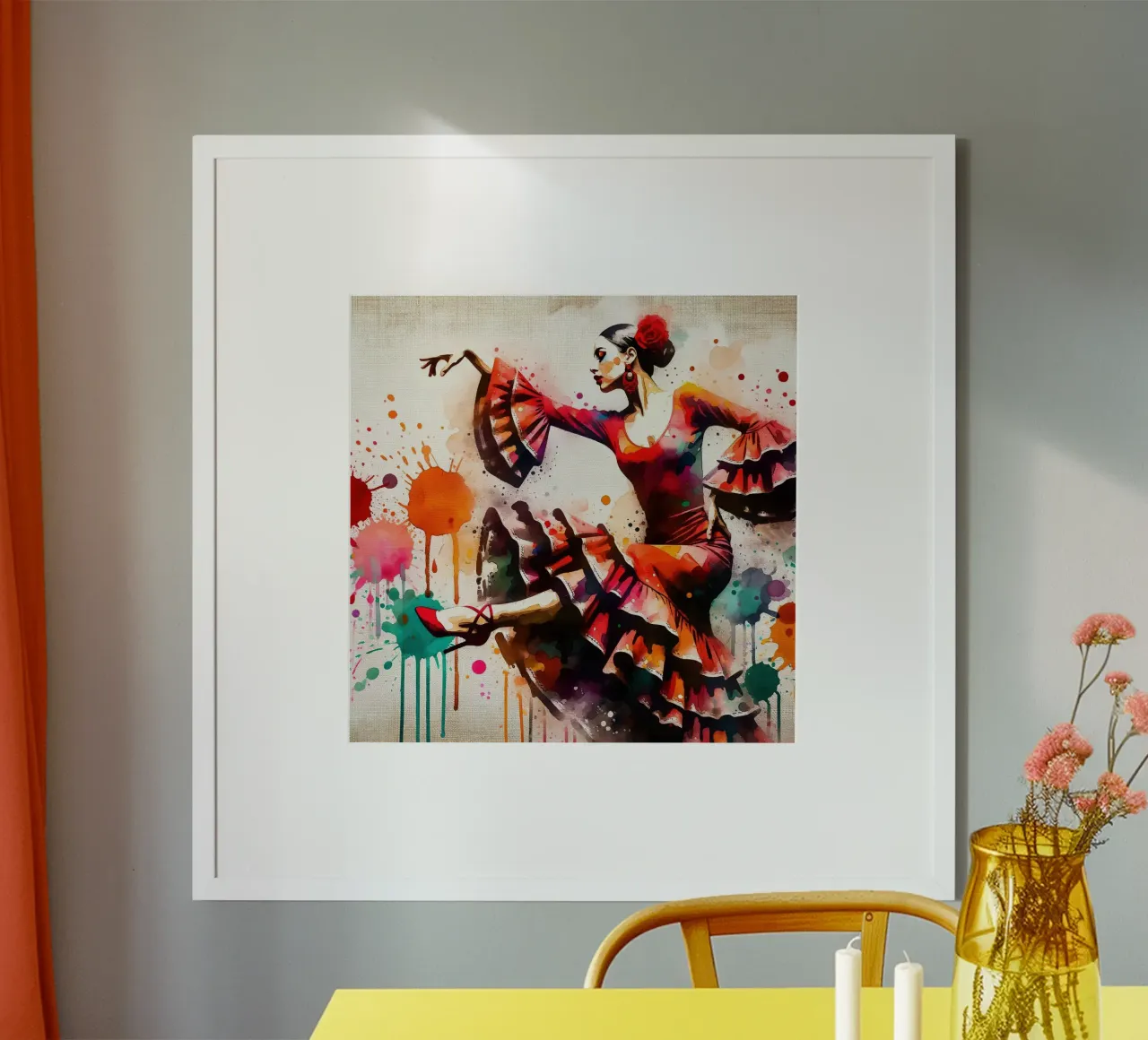 Watercolor Flamenco Dancer poster da Chromatic Fusion Studio