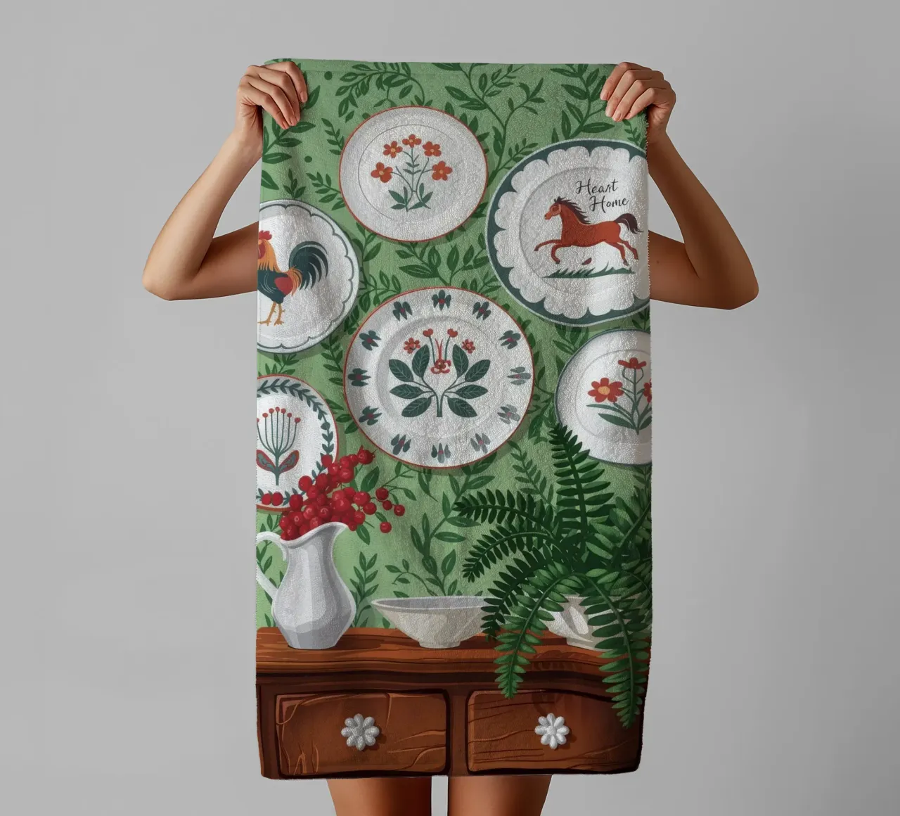 Collezione di piatti d'epoca asciugamano da bagno da Murni Strokes