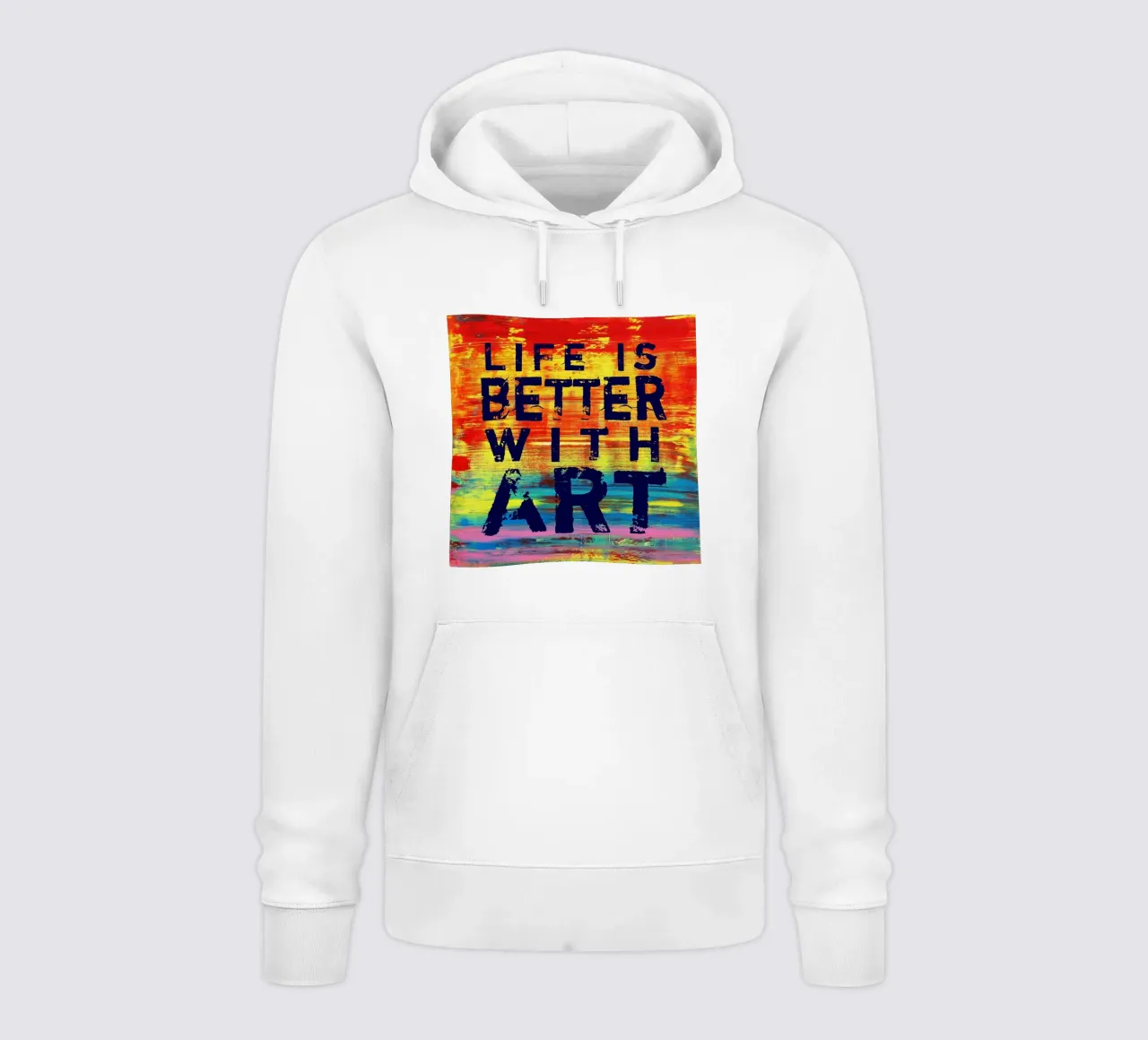 'Life is Better with Art' Farbenfrohe abstrakte Kunst felpa con cappuccio da Petra Lang