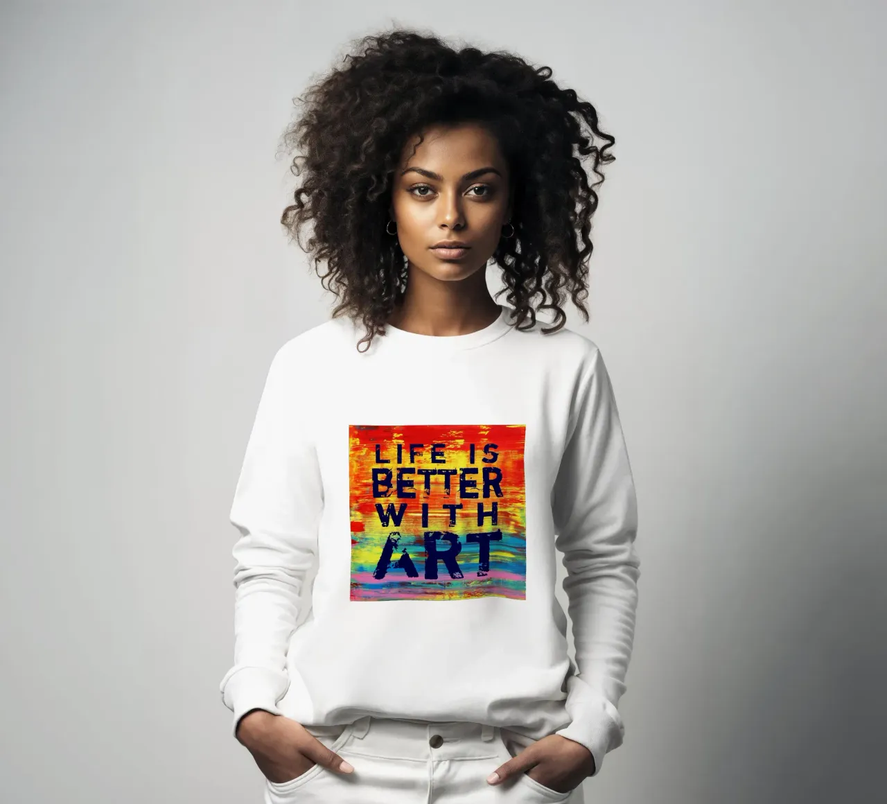 'Life is Better with Art' Farbenfrohe abstrakte Kunst felpa da Petra Lang