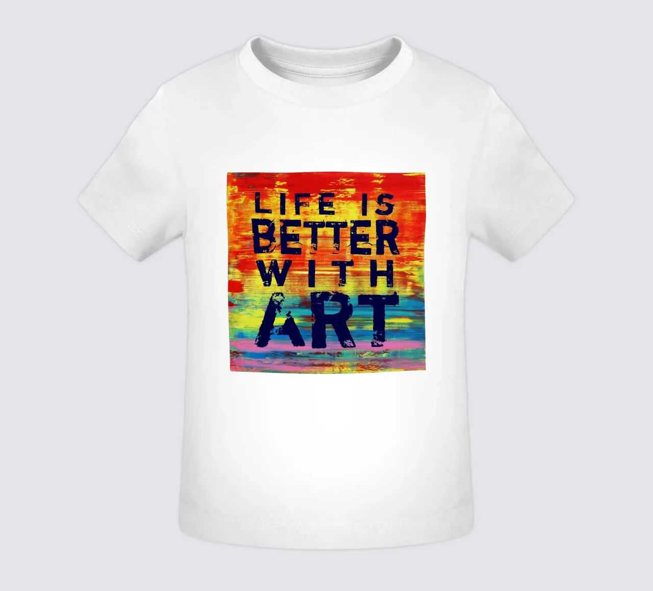'Life is Better with Art' Farbenfrohe abstrakte Kunst maglietta neonato da Petra Lang