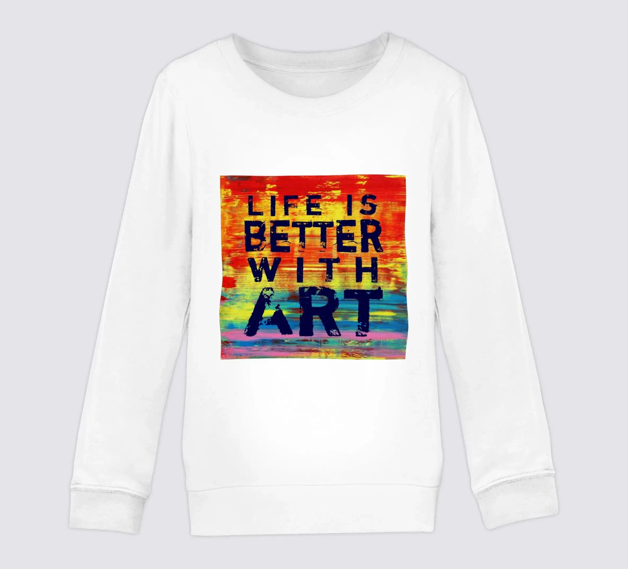 'Life is Better with Art' Farbenfrohe abstrakte Kunst felpa bambino da Petra Lang