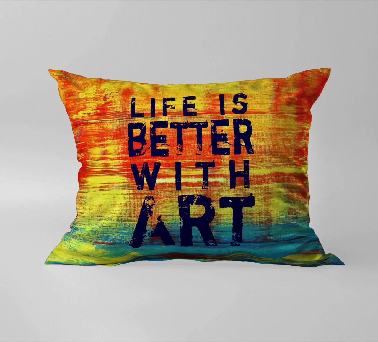 'Life is Better with Art' Farbenfrohe abstrakte Kunst cuscino da Petra Lang