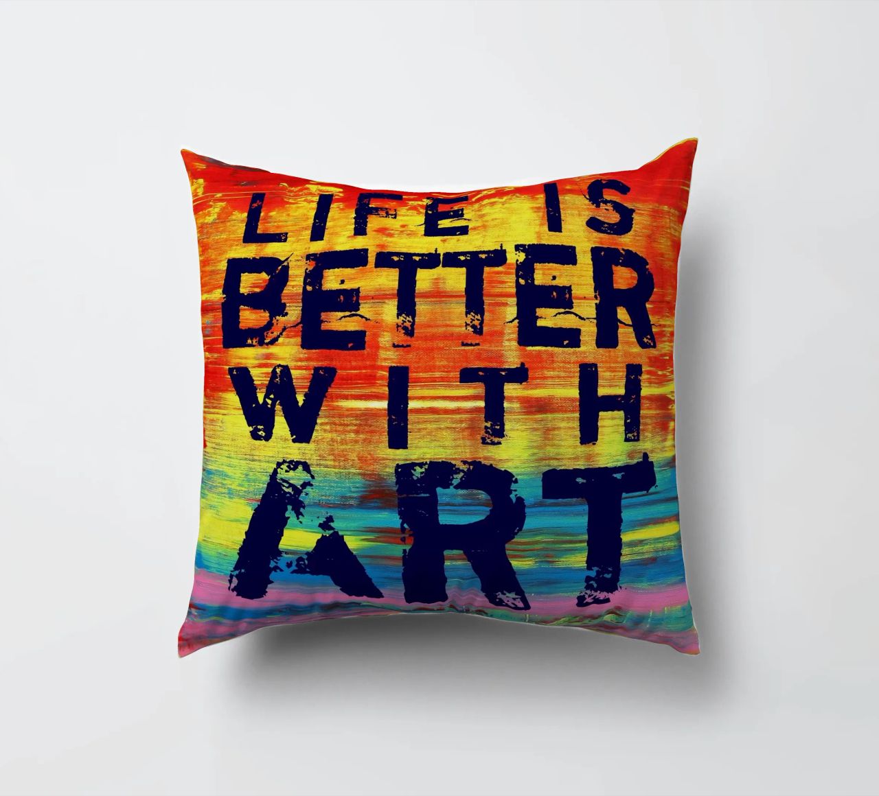 'Life is Better with Art' Farbenfrohe abstrakte Kunst cuscino da Petra Lang