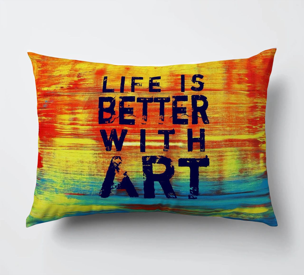 'Life is Better with Art' Farbenfrohe abstrakte Kunst cuscino da Petra Lang