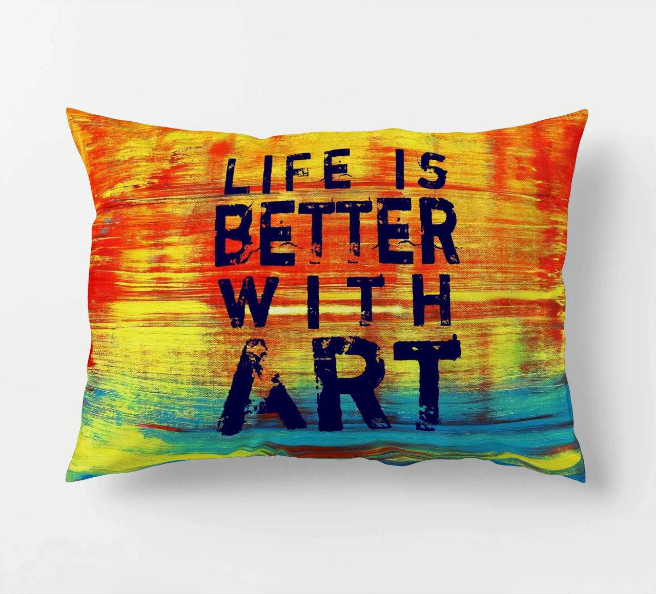 'Life is Better with Art' Farbenfrohe abstrakte Kunst cuscino da Petra Lang