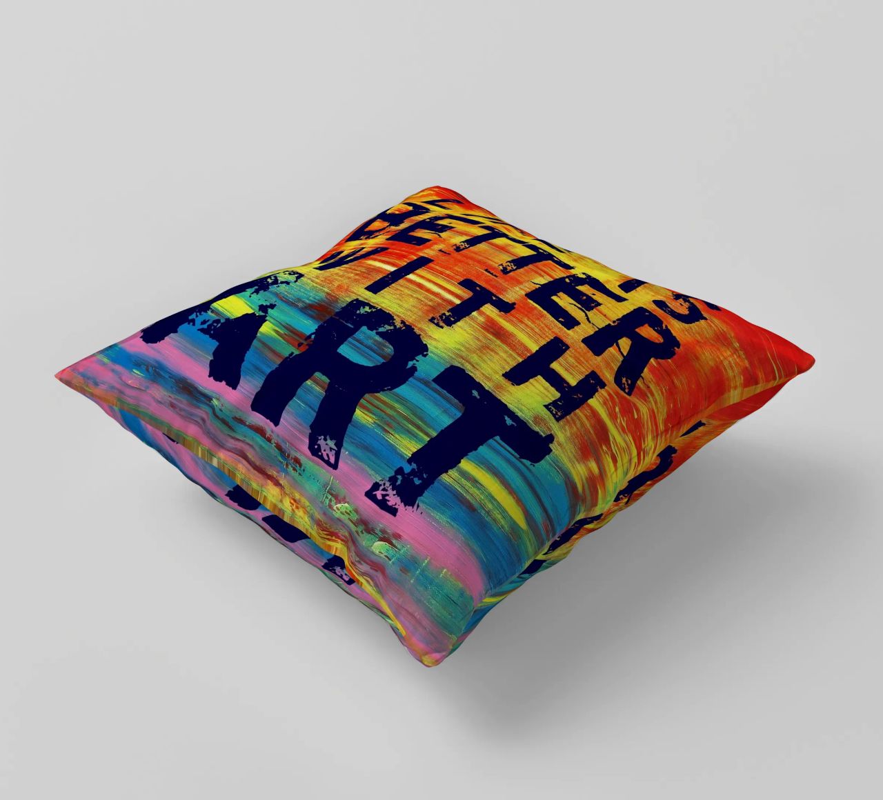 'Life is Better with Art' Farbenfrohe abstrakte Kunst cuscino da Petra Lang