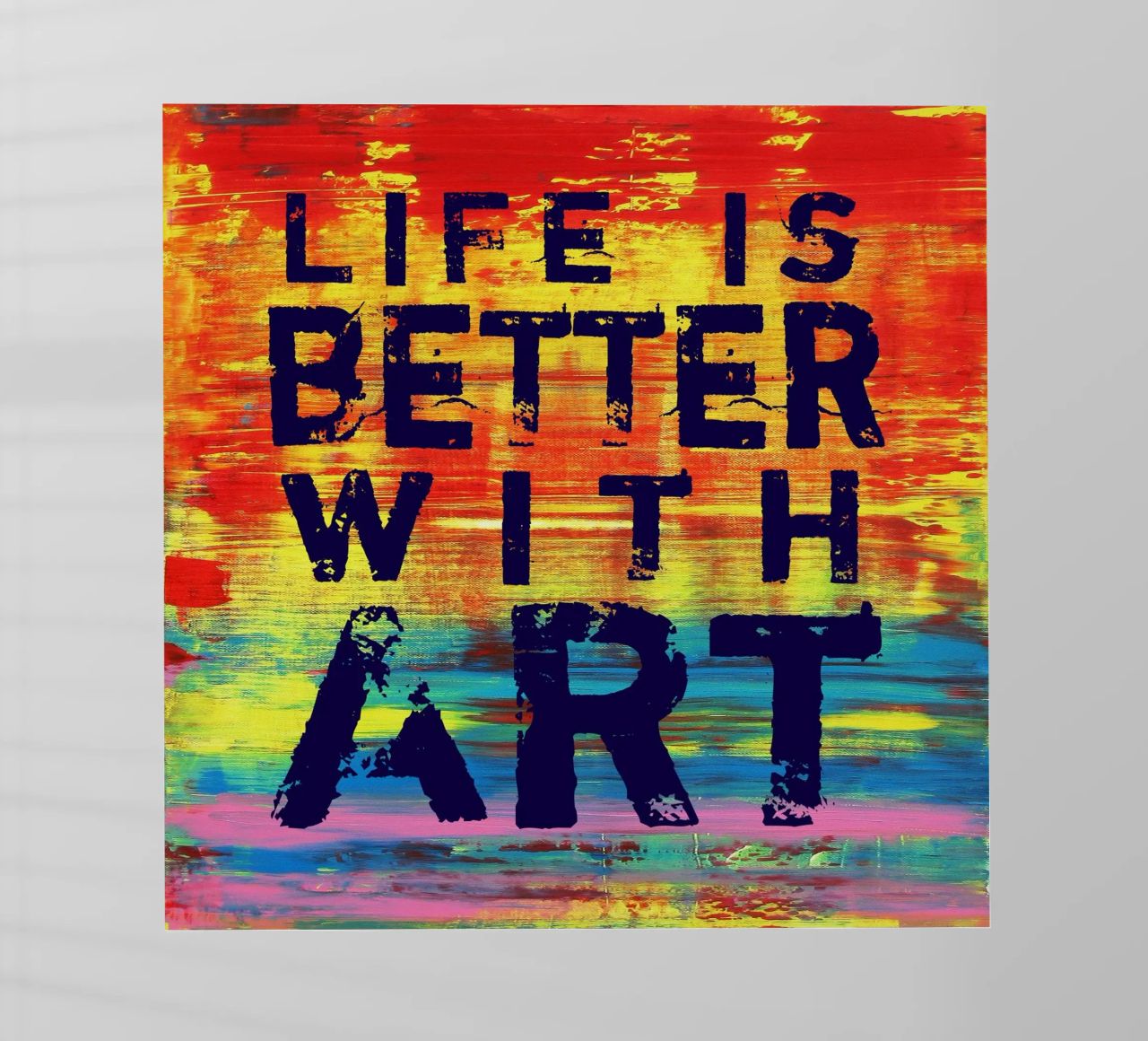 'Life is Better with Art' Farbenfrohe abstrakte Kunst pellicola backlit da Petra Lang