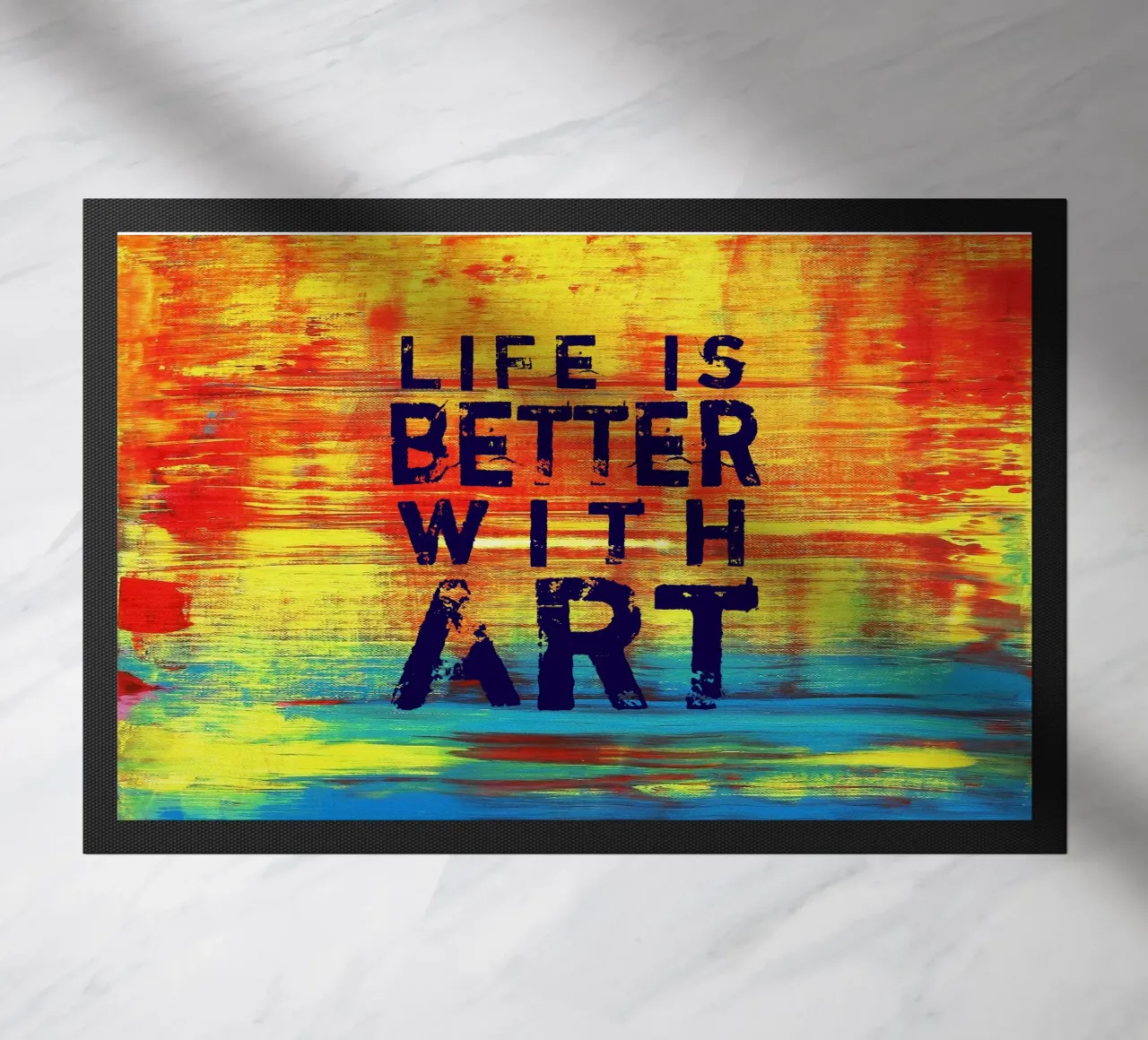 'Life is Better with Art' Farbenfrohe abstrakte Kunst zerbino da Petra Lang