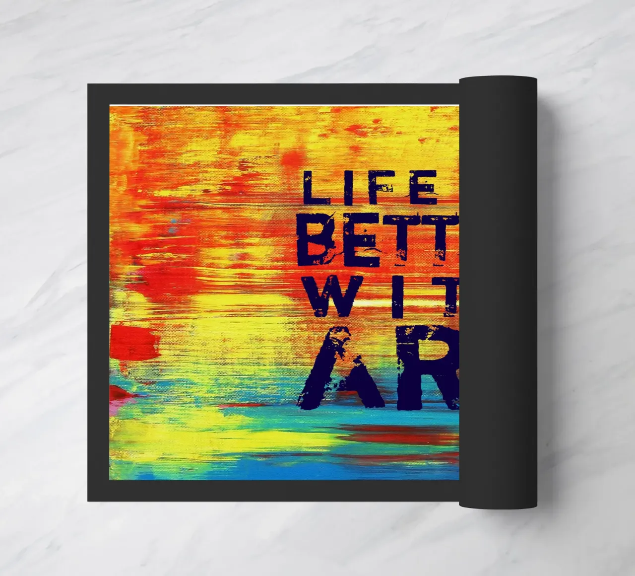 'Life is Better with Art' Farbenfrohe abstrakte Kunst zerbino da Petra Lang