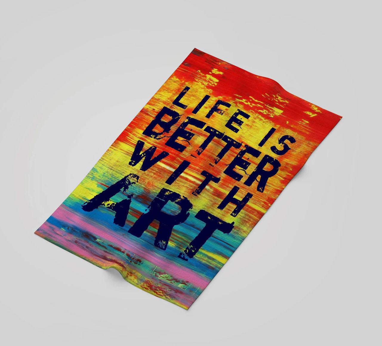 'Life is Better with Art' Farbenfrohe abstrakte Kunst telo mare da Petra Lang
