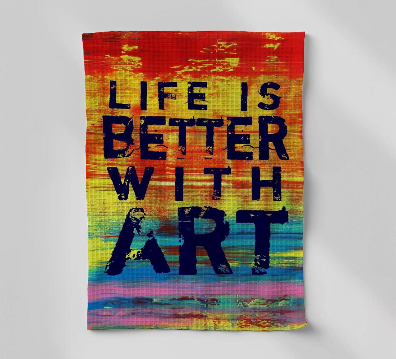 'Life is Better with Art' Farbenfrohe abstrakte Kunst canovaccio da cucina da Petra Lang