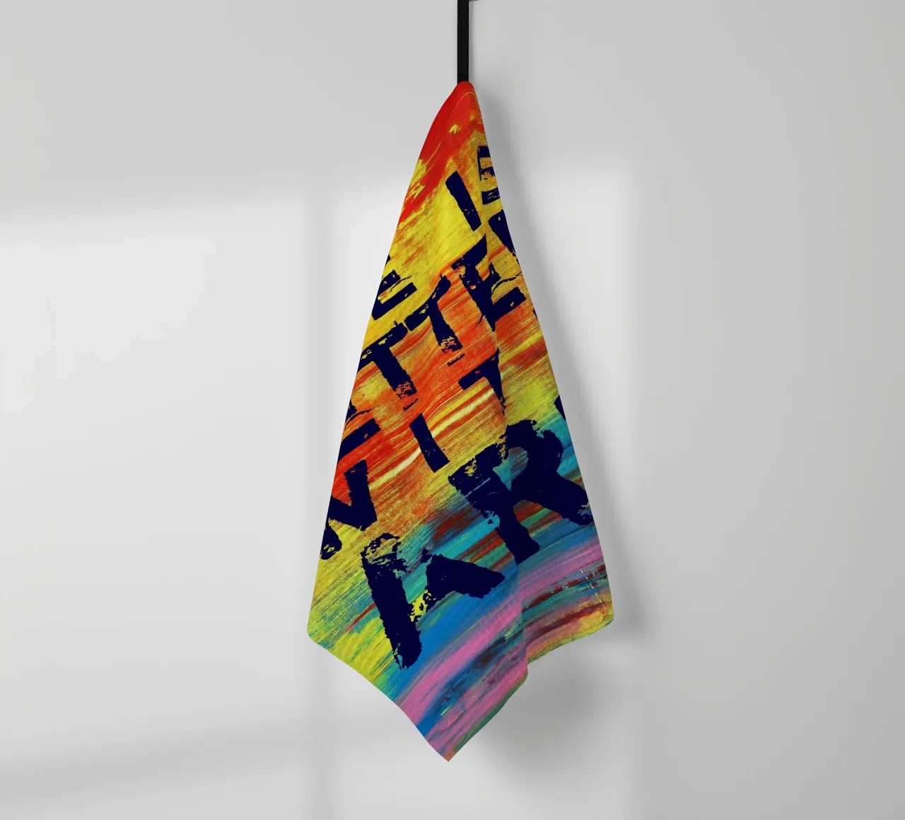 'Life is Better with Art' Farbenfrohe abstrakte Kunst torchon de Petra Lang