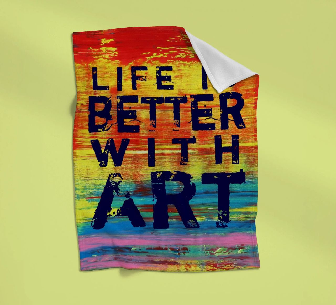 'Life is Better with Art' Farbenfrohe abstrakte Kunst coperta in pile da Petra Lang