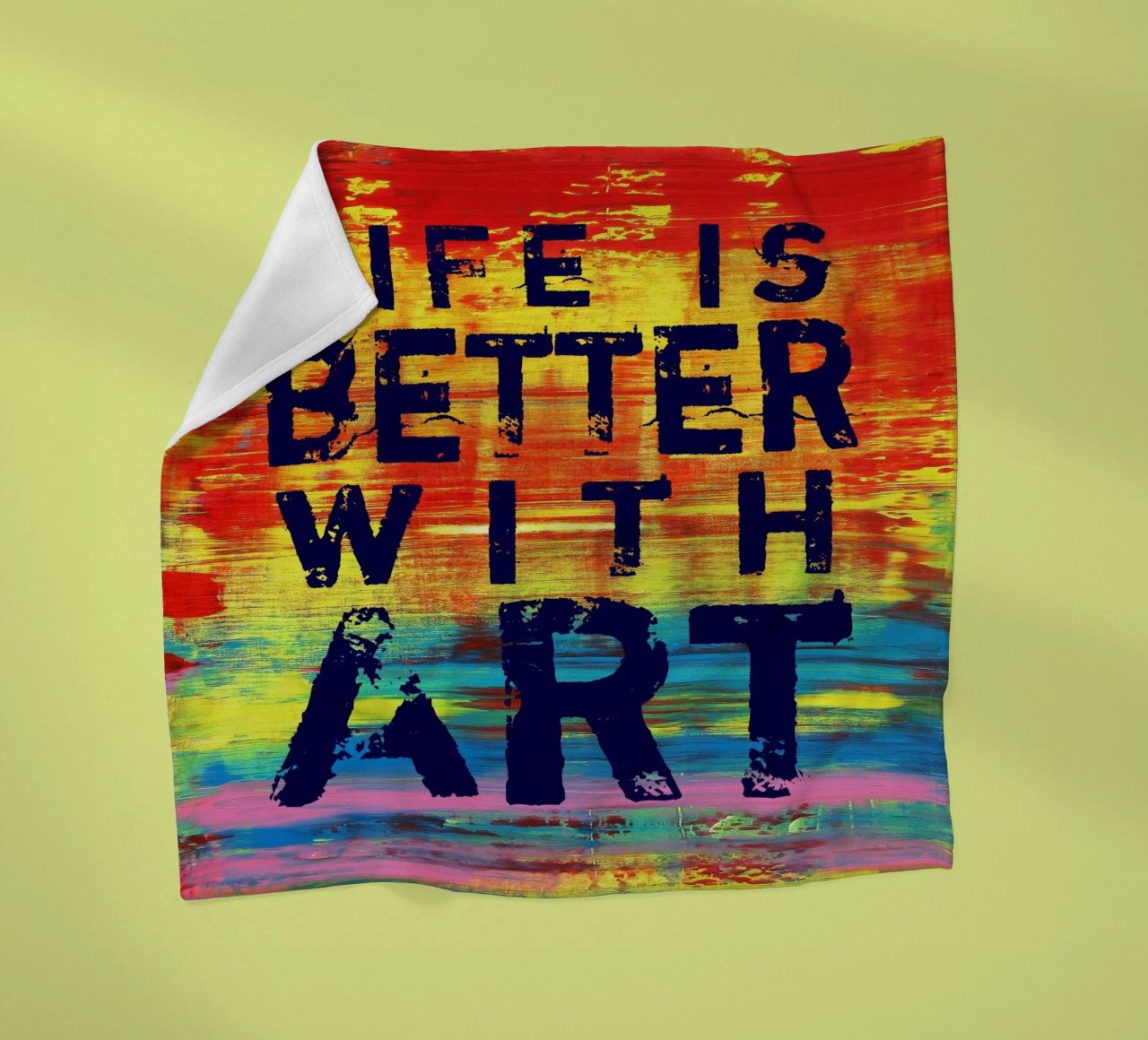 'Life is Better with Art' Farbenfrohe abstrakte Kunst coperta in pile da Petra Lang