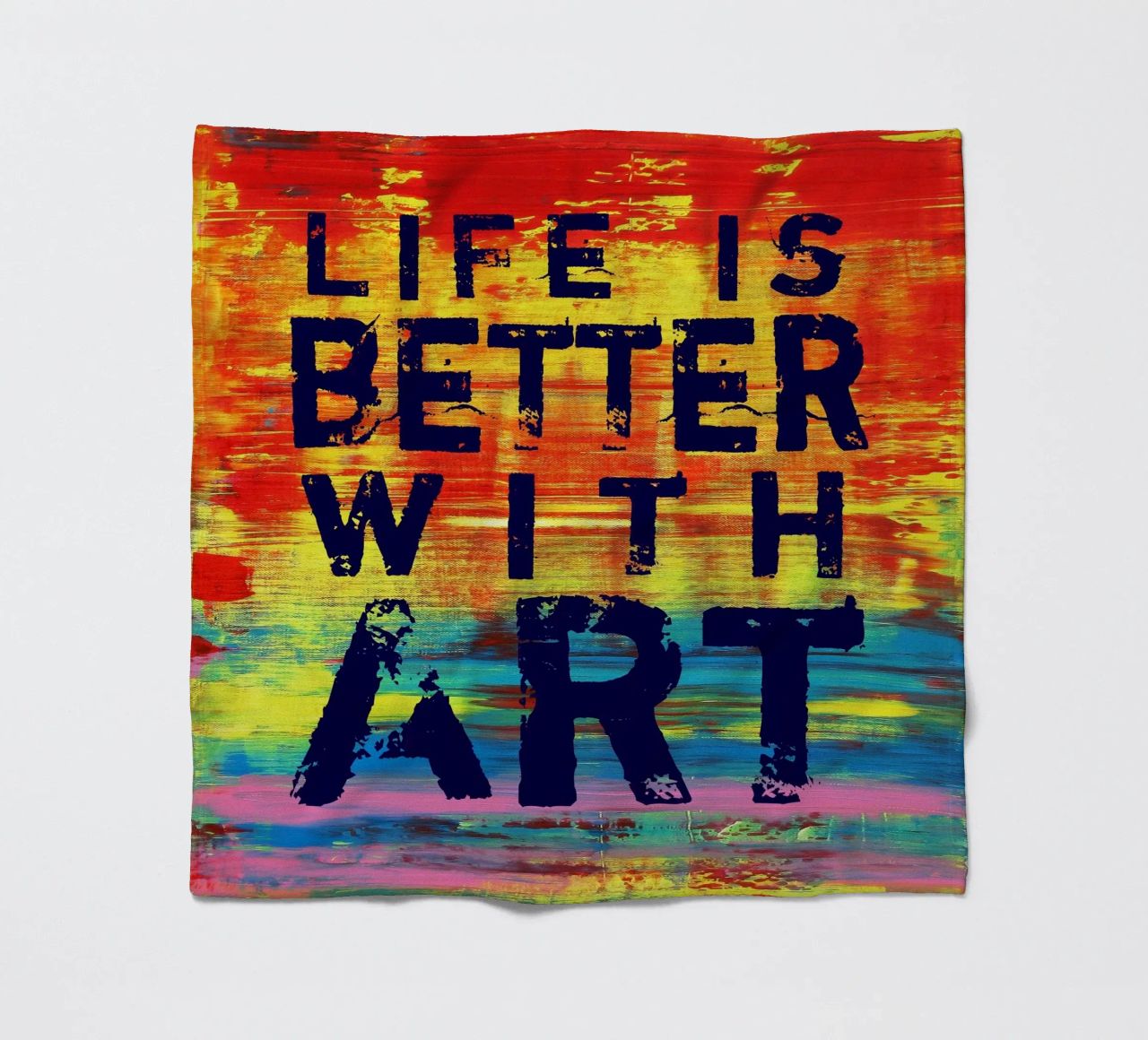 'Life is Better with Art' Farbenfrohe abstrakte Kunst coperta in pile da Petra Lang
