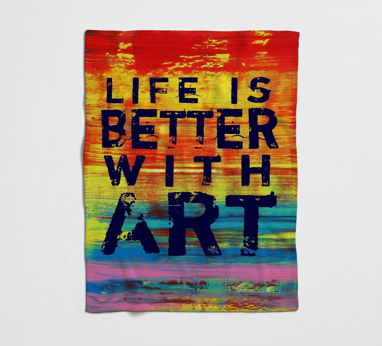 'Life is Better with Art' Farbenfrohe abstrakte Kunst coperta in pile da Petra Lang