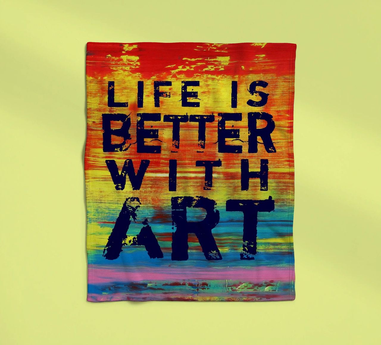 'Life is Better with Art' Farbenfrohe abstrakte Kunst coperta in pile da Petra Lang