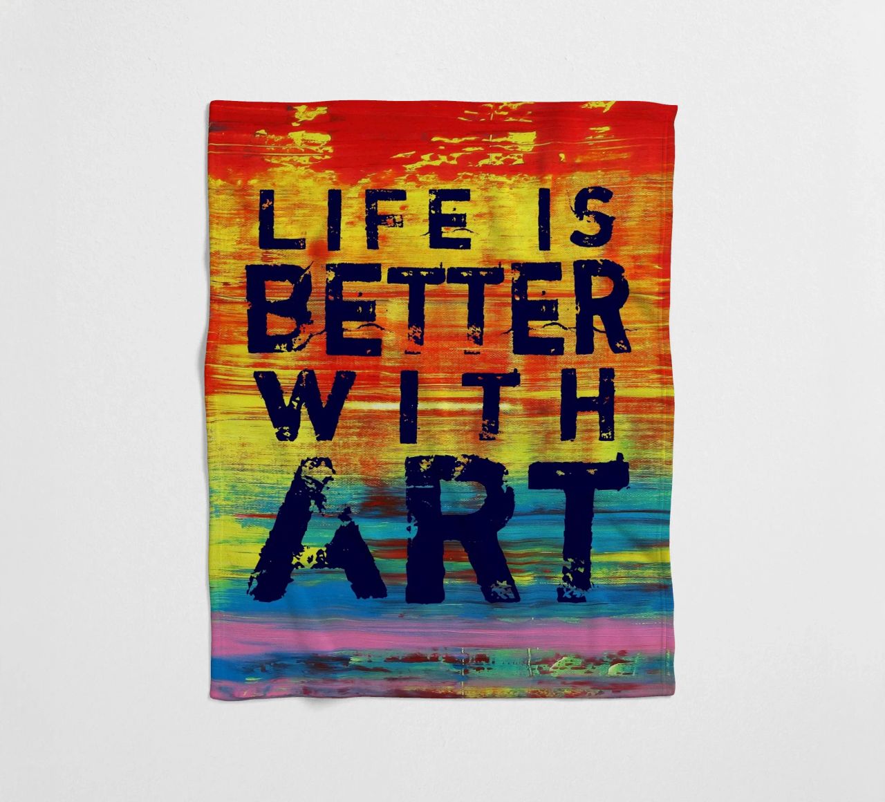 'Life is Better with Art' Farbenfrohe abstrakte Kunst coperta in pile da Petra Lang