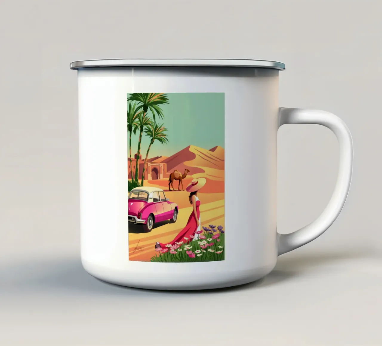 Romanticismo del deserto tazza in smalto da Murni Strokes