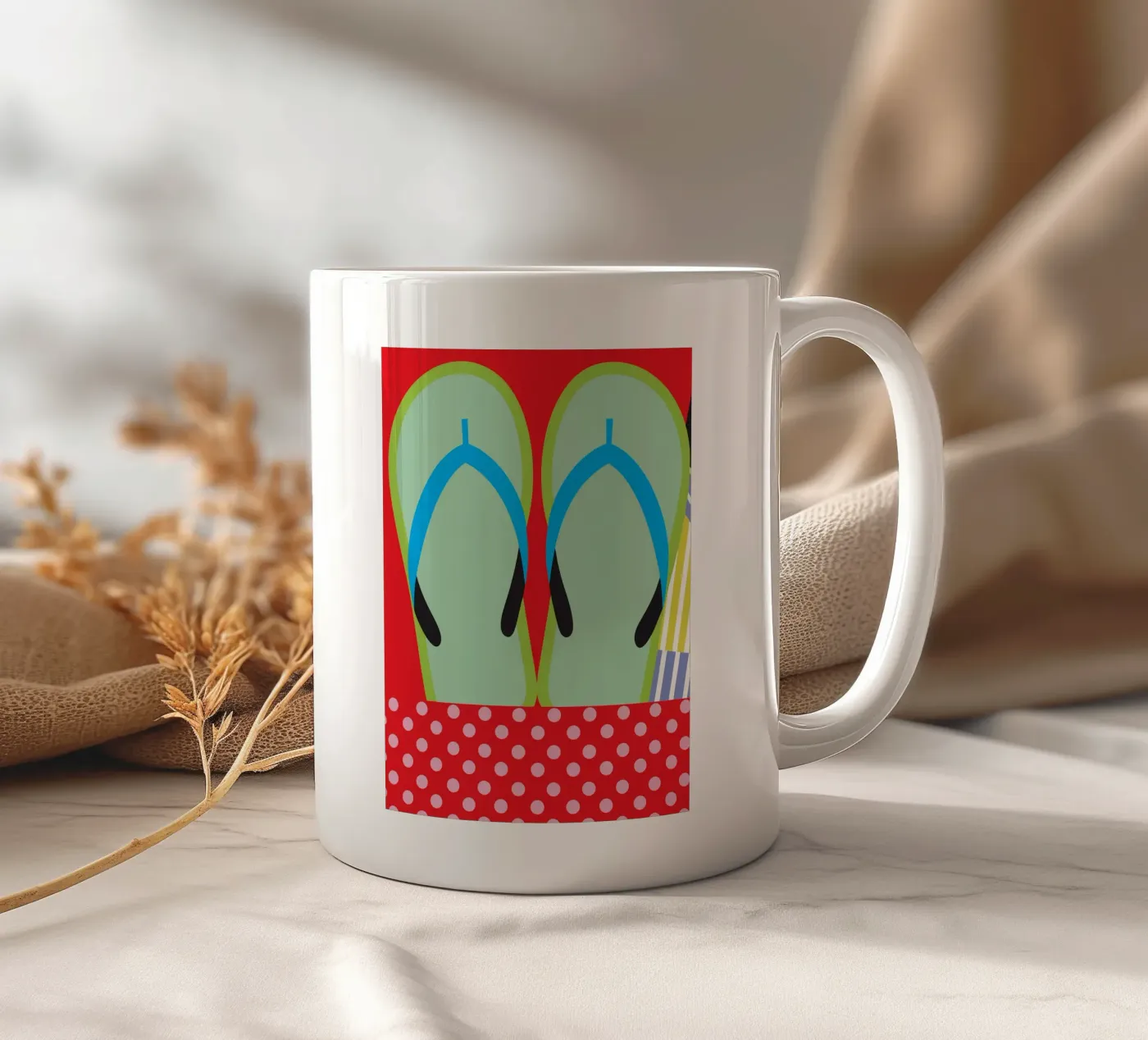 Flip Flops ceramic mug by LOOK DIFFERENT