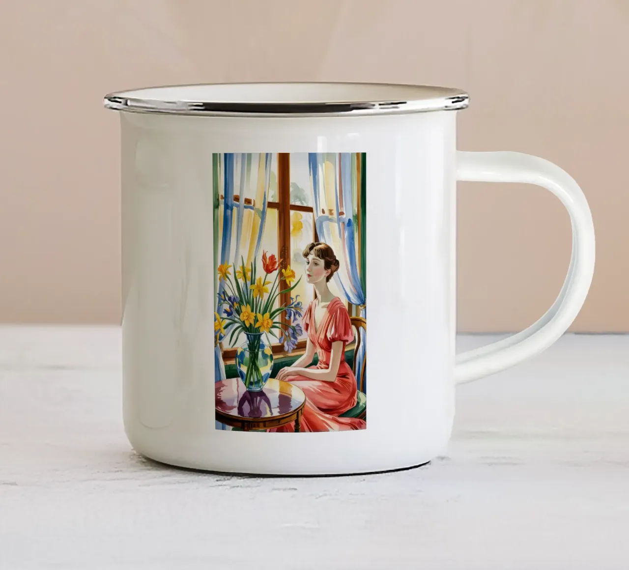 Momento di riflessione tazza in smalto da Murni Strokes