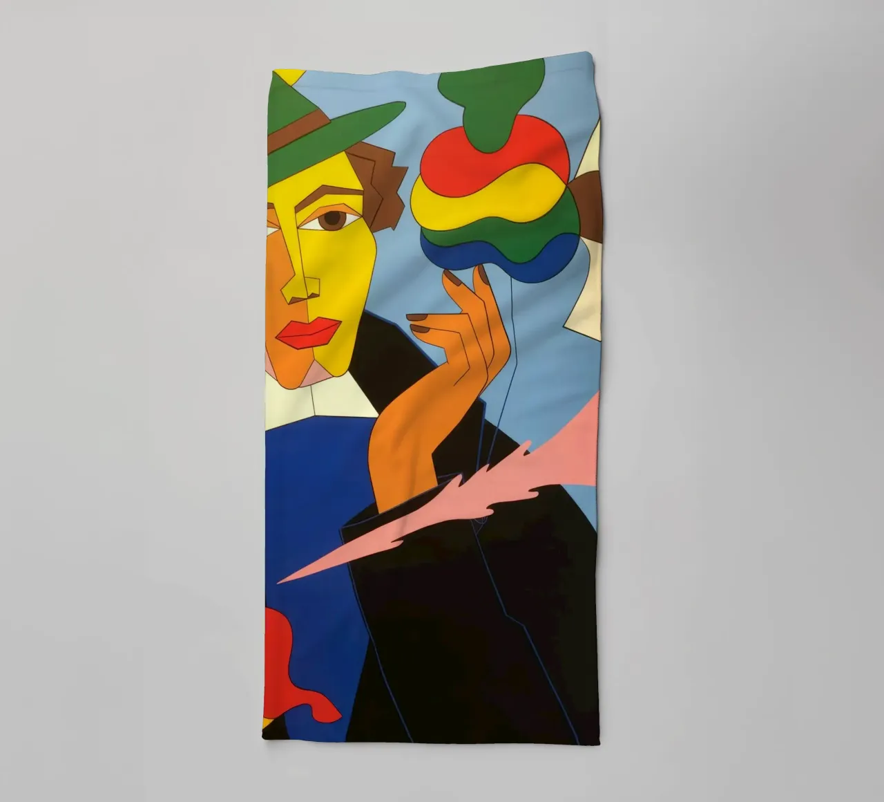 Abstracte kleurensymfonie badhanddoek van Murni Strokes