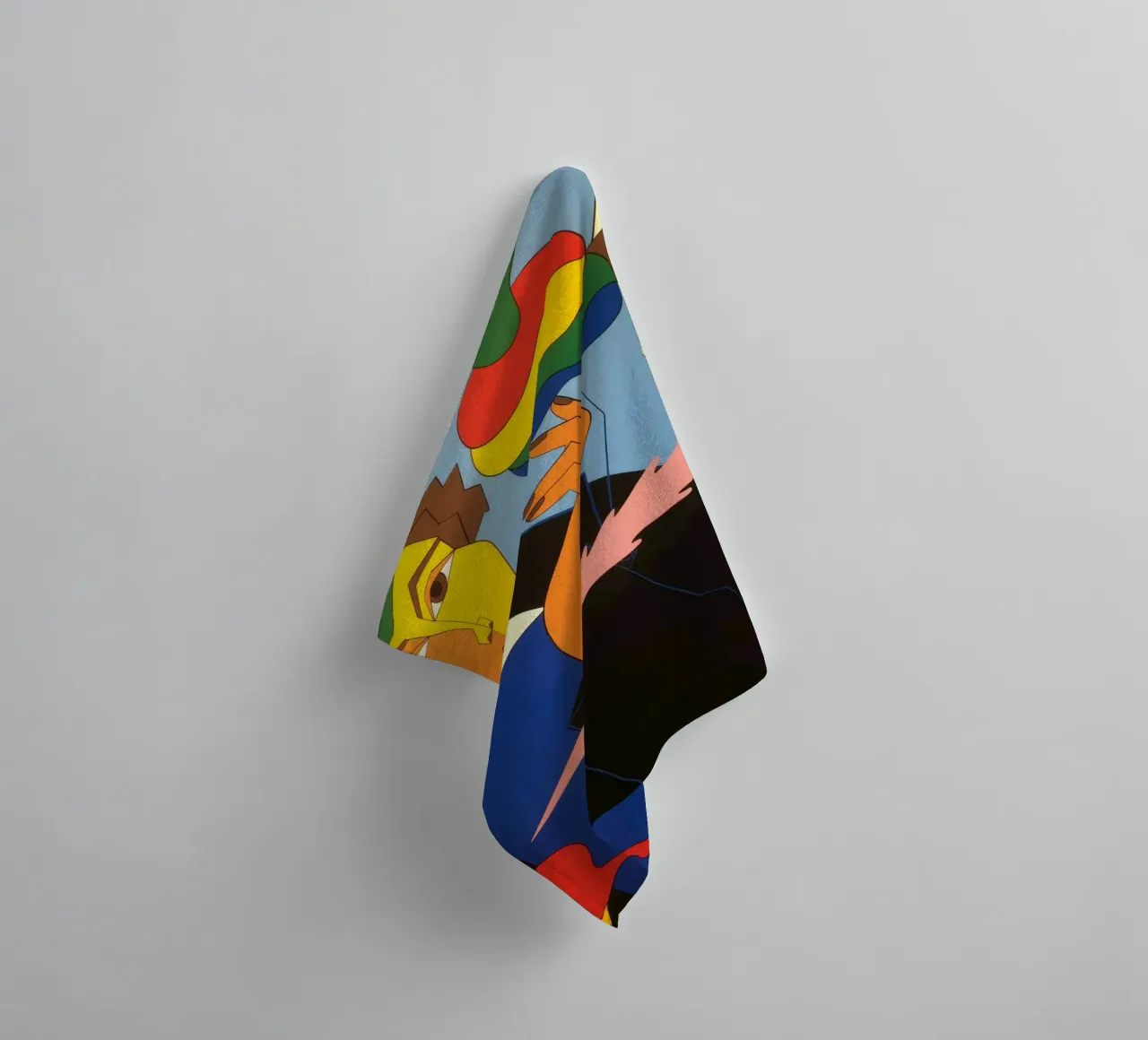 Abstracte kleurensymfonie badhanddoek van Murni Strokes