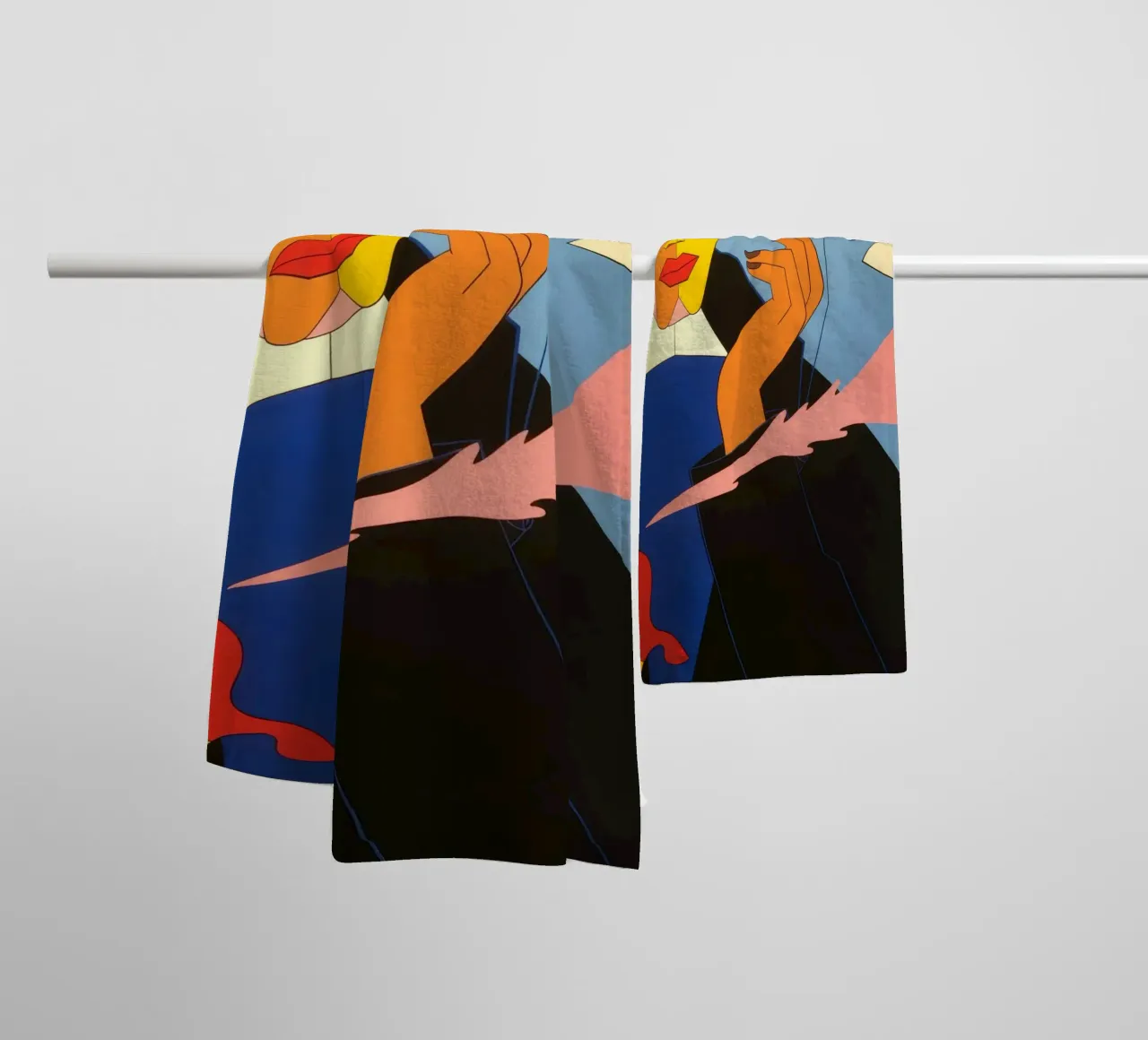 Abstracte kleurensymfonie badhanddoek van Murni Strokes