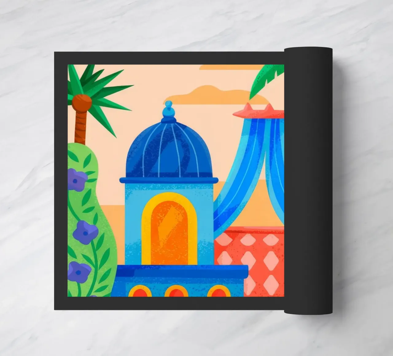 Sunset Oasis doormat by Murni Strokes