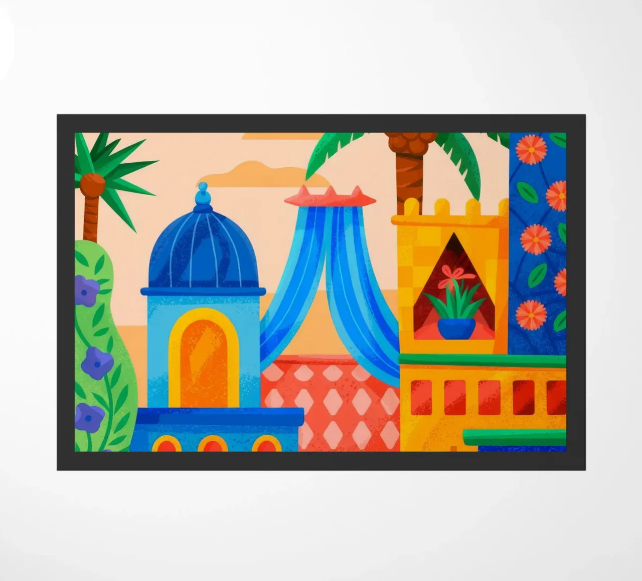 Sunset Oasis doormat by Murni Strokes