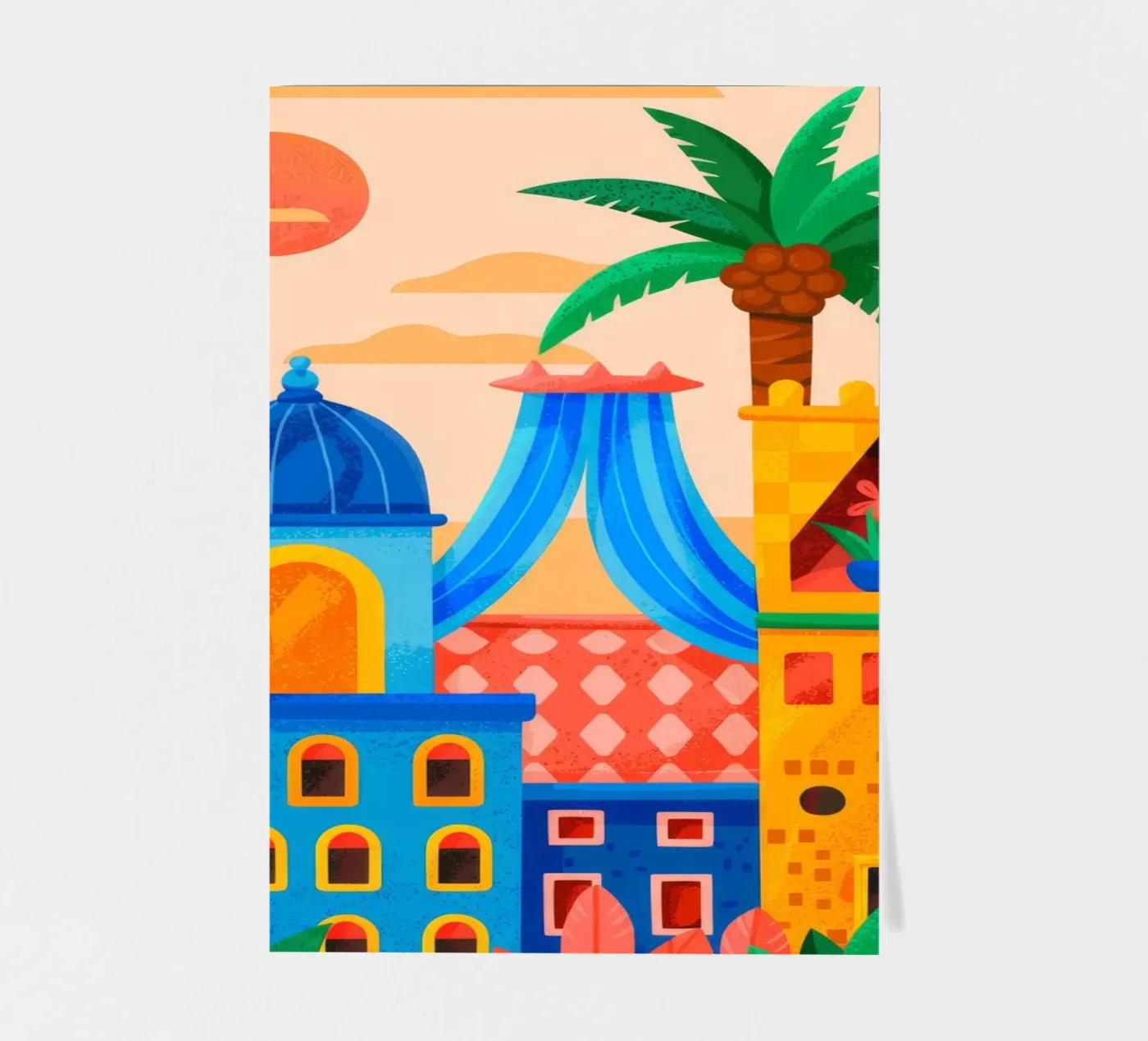 Sunset Oasis sticker sheet by Murni Strokes