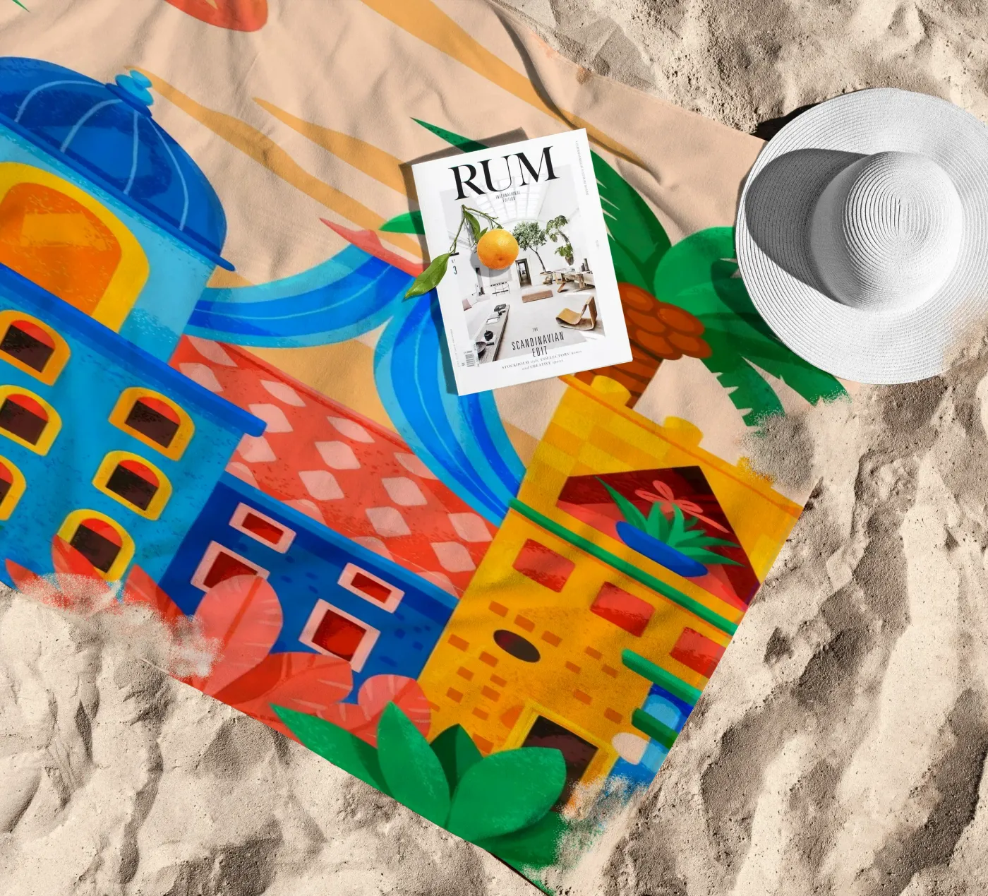 Sunset Oasis telo mare da Murni Strokes