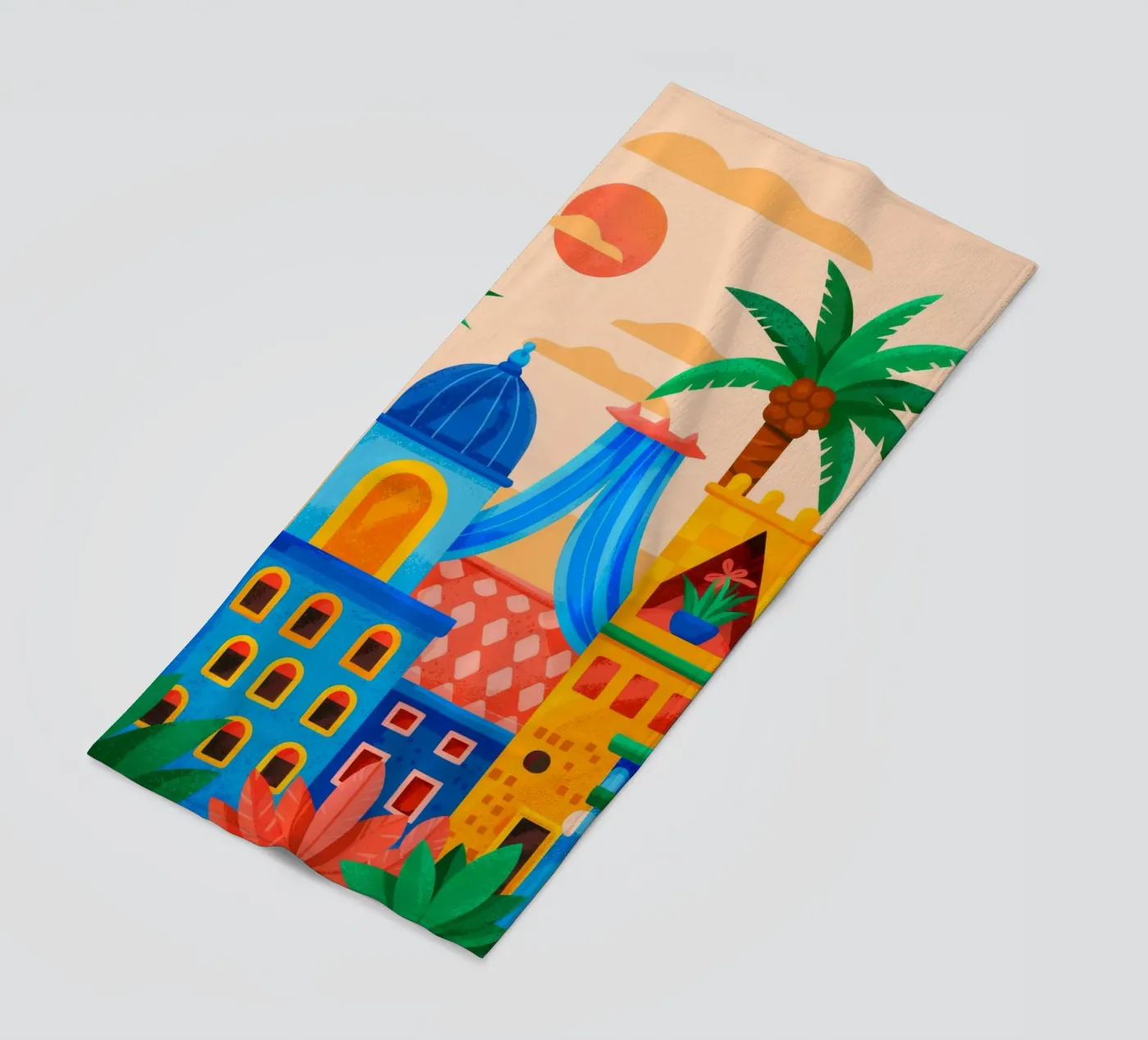 Sunset Oasis telo mare da Murni Strokes