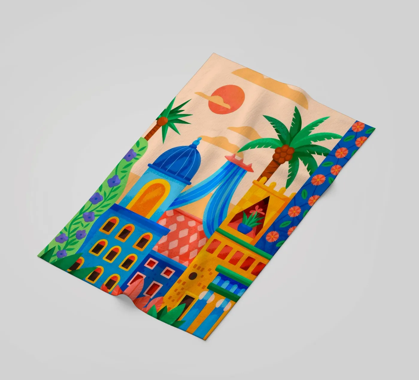 Sunset Oasis telo mare da Murni Strokes