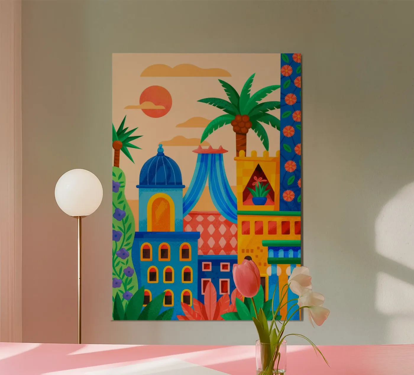 Sunset Oasis poster by Murni Strokes