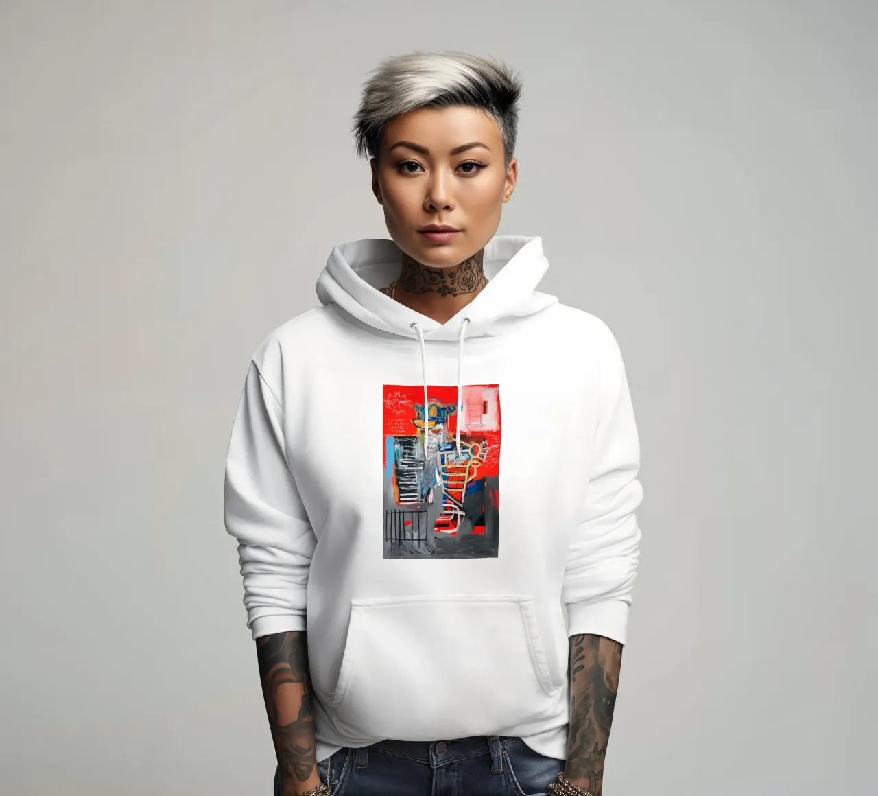 Basquiat La Hara Print | Neo-Expressionist Iconic Art sudadera con capucha de NorwesClub