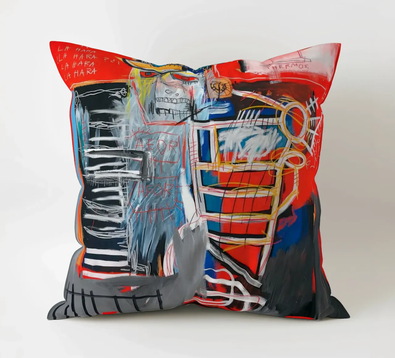 Basquiat La Hara Print | Neo-Expressionist Iconic Art coussin de NorwesClub