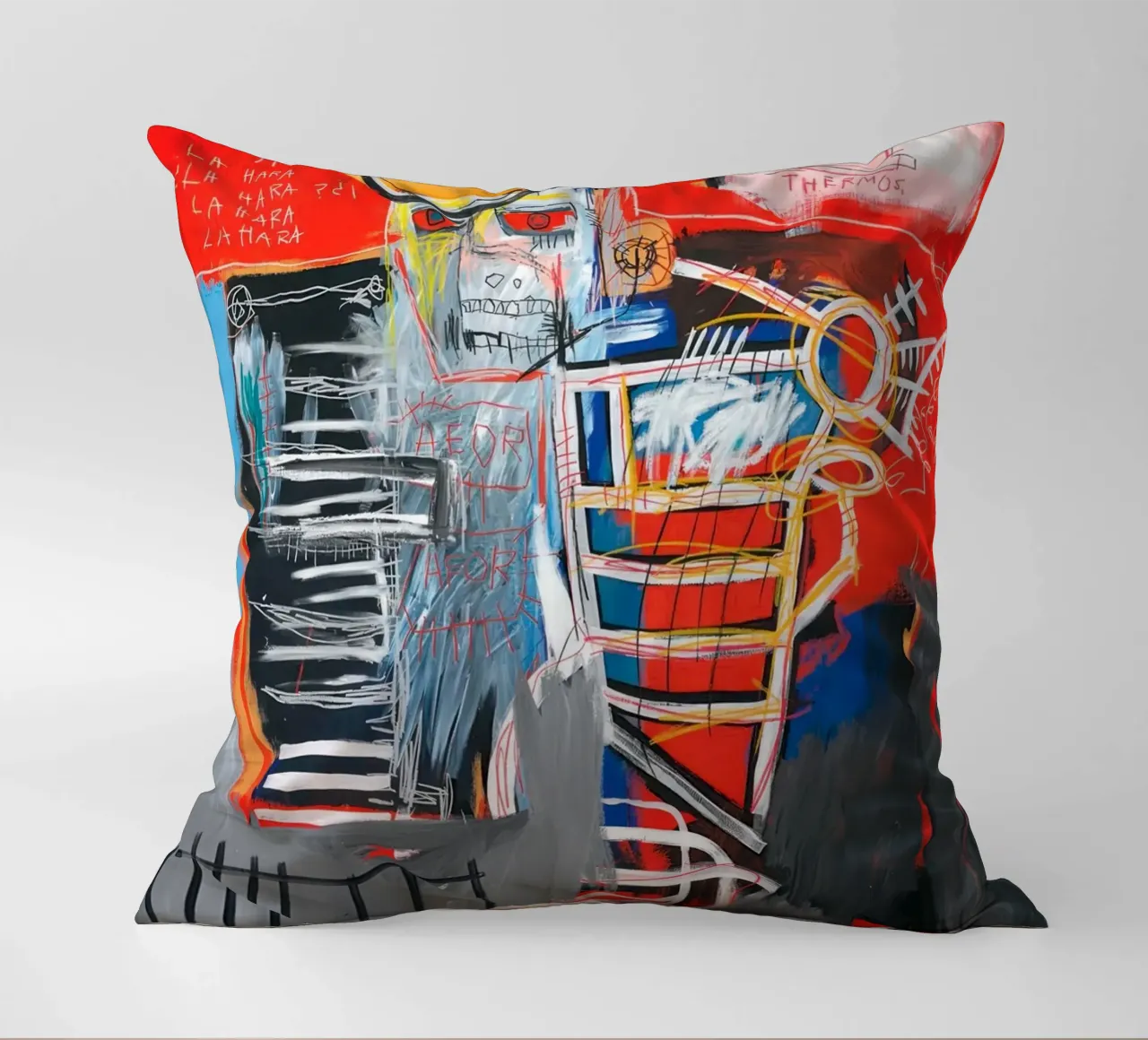Basquiat La Hara Print | Neo-Expressionist Iconic Art coussin de NorwesClub