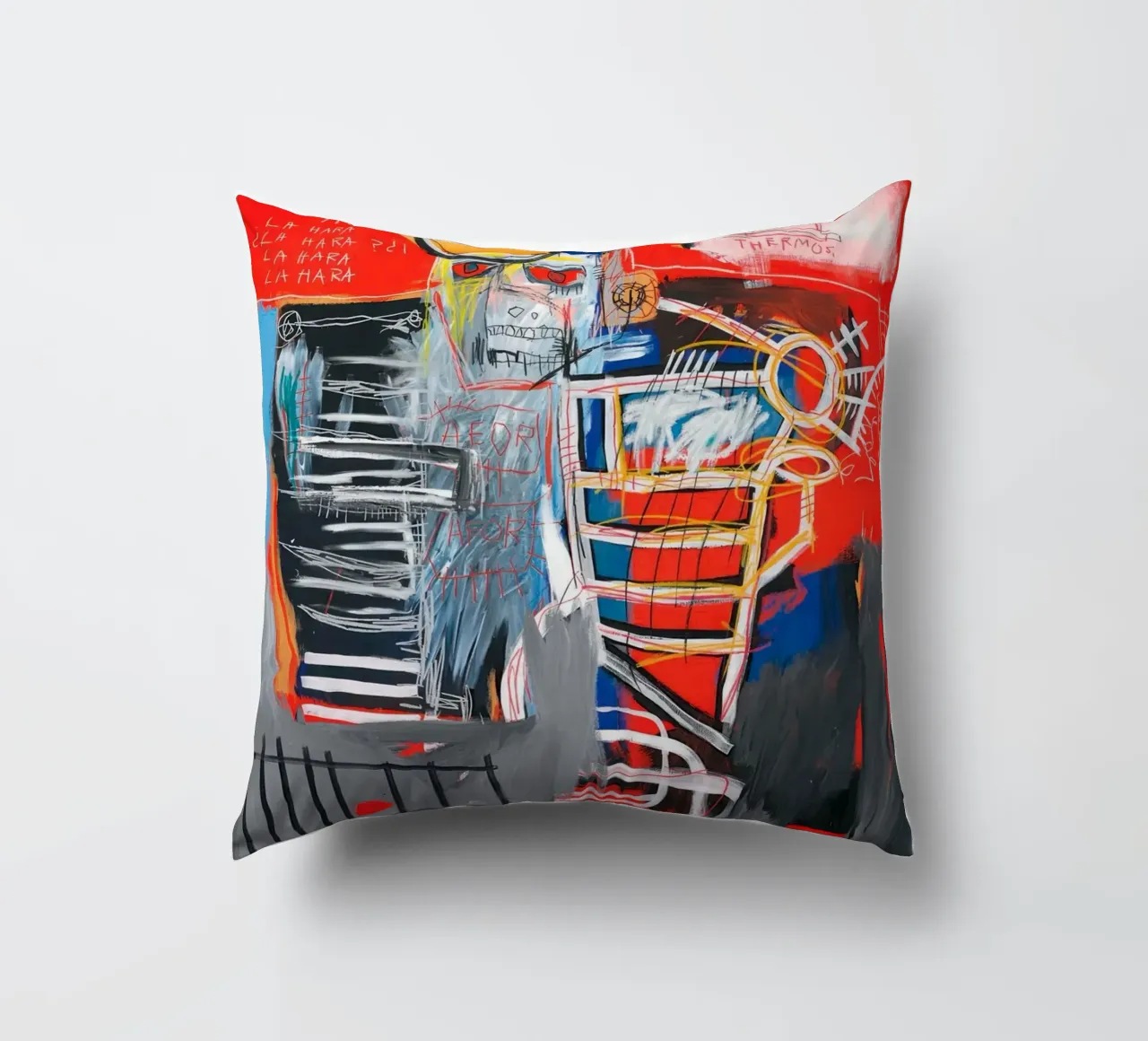 Basquiat La Hara Print | Neo-Expressionist Iconic Art coussin de NorwesClub