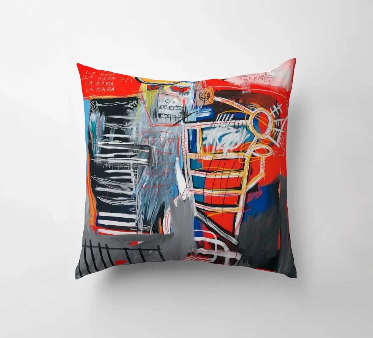Basquiat La Hara Print | Neo-Expressionist Iconic Art coussin de NorwesClub