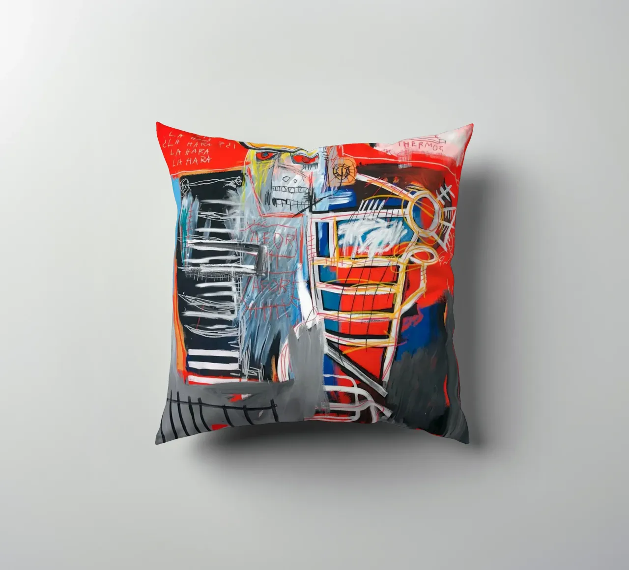 Basquiat La Hara Print | Neo-Expressionist Iconic Art coussin de NorwesClub