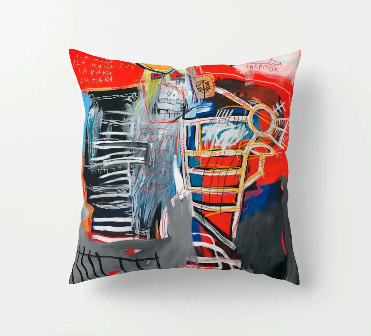 Basquiat La Hara Print | Neo-Expressionist Iconic Art coussin de NorwesClub