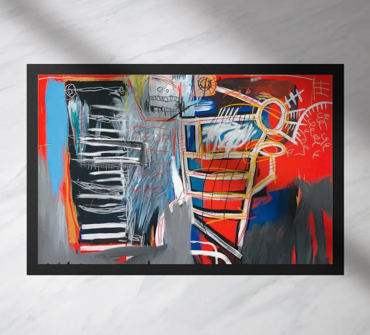 Basquiat La Hara Print | Neo-Expressionist Iconic Art felpudo de NorwesClub